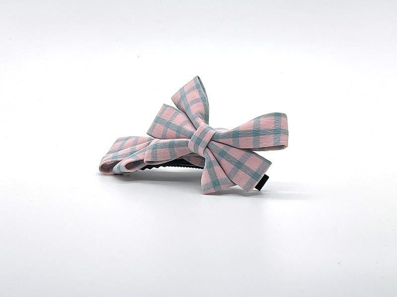 PINK AND BLUE BOW CLIP