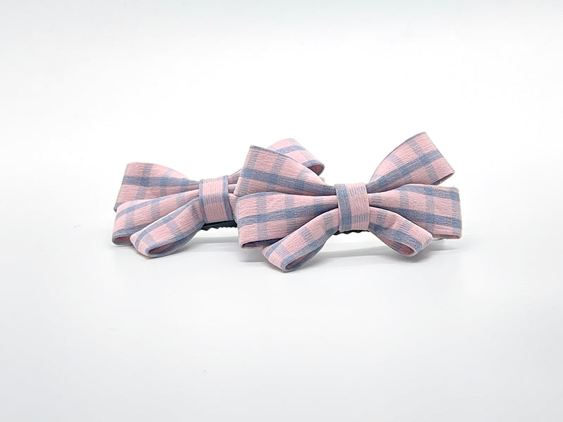 PINK AND BLUE BOW CLIP