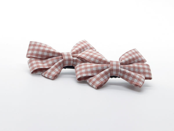 Red and white Small Bow Clip