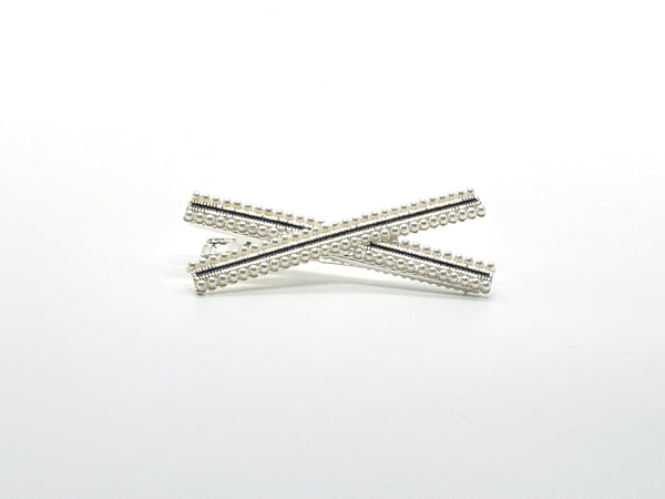 STUDDED HAIR PIN SILVER  X